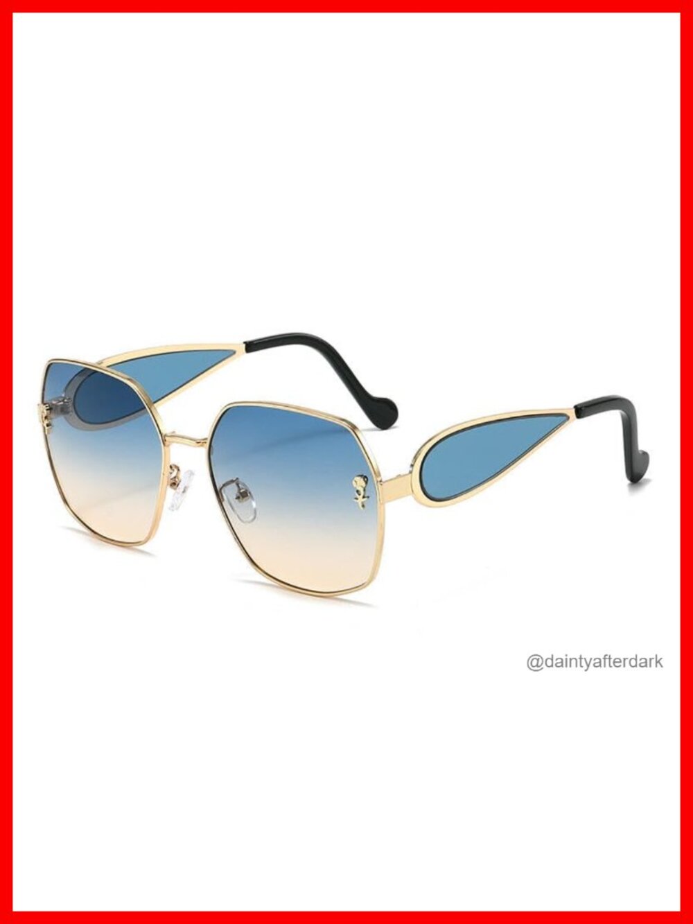 Polarized UV400 Square Sunglasses Floral Metal Full-Frame
